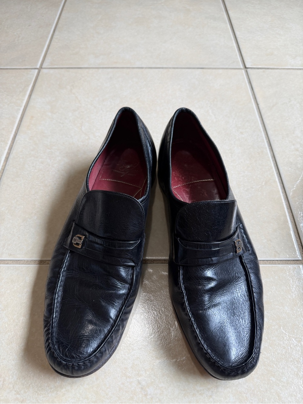 Vintage Florsheim Imperial Black Leather Loafers Men’s US Size 11.5 D Slip-On